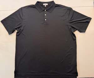 Peter Millar Summer Comfort Black Polo Shirt, Men's XL, Performance Golf Tech St